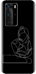 Husa din silicon compatibila cu Huawei P40 - model Line Art The Smart One 