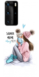 Husa din silicon compatibila cu Huawei P40 Pro - model Super mama 