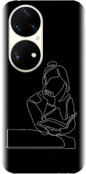 Husa din silicon compatibila cu Huawei P50 Pro - model Line Art The Smart One 