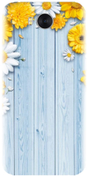 Husa din silicon compatibila cu Huawei Y5 2017 - model Sunflower On Blue Wood 