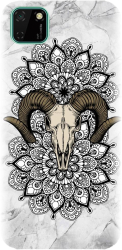 Husa din silicon compatibila cu Huawei Y5p - model Tatoo Art Goat 