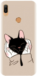 Husa din silicon compatibila cu Huawei Y6 2019 cu amprenta PRIME - model Th Black Cat In Hands 
