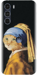 Husa din silicon compatibila cu Motorola Moto G200 5G - model Cat With A Pearl Earring 