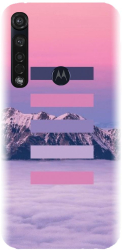Husa din silicon compatibila cu Motorola Moto G8 Plus - model Color Scheme Mov 