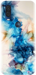 Husa din silicon compatibila cu Motorola One Vision / P40 - model Ink Flowers 