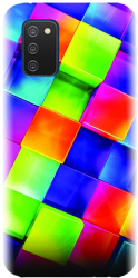 Husa din silicon compatibila cu Samsung Galaxy A02s - model 3D Geometric Colorfull 