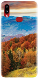 Husa din silicon compatibila cu Samsung Galaxy A10s - model Autumn Mountain Fall Rusty Forest
