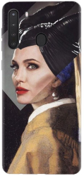 Husa din silicon compatibila cu Samsung Galaxy A21 - model Girl With A Pearl 