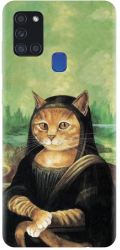 Husa din silicon compatibila cu Samsung Galaxy A21s - model Meowna Lisa 