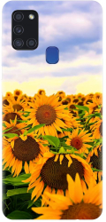 Husa din silicon compatibila cu Samsung Galaxy A21s - model Sunflowers 