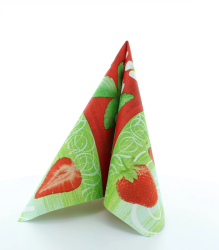 Servetele de masa festive Linclass - Strawberry capsuni / 40 x 40 cm / 50 buc 