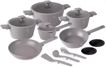 Set de 15 piese oale cratite si tigai accesorii BerlingerHaus Taupe Collection BH/8111 