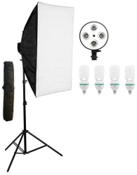 Softbox geanta transport suport soclu pentru4 becuri si 4x bec 150W 