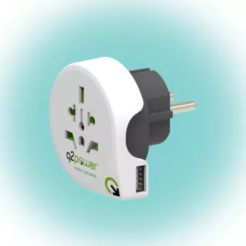 Adaptor calatorii World to Europe + USB Q2 AUSTRALIA CHINA ITALIA UK CH BRAZIL USA EURO 16A 1.100110 