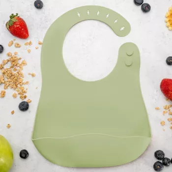 Baveta din silicon appekids - raw green 