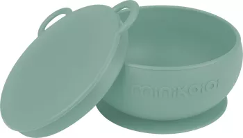 Bol minikoioi cu ventuza si capac 100 premium silicone &ndash river green 