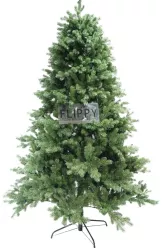 Brad artificial de Craciun clasic pentru interior/exterior inaltime 210 cm diametru 138 cm 858 ramuri Flippy verde suport metalic inclus 