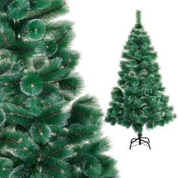 Brad artificial de Craciun tip pin nins pentru interior/exterior inaltime 180 cm Flippy verde suport metalic inclus 