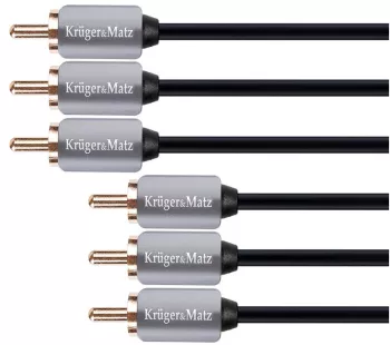 Cablu 3x RCA audio 3m Profesional Kruger&Matz 