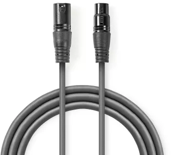Cablu adaptor DMX XLR 3 Pini mama - XLR 5 Pini tata 0.3m gri Nedis