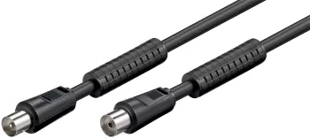 Cablu COAXIAL TV antena 3.5m mama-tata 75 ohm cu ferita 80DB Dublu ecranat negru 50743 Goobay