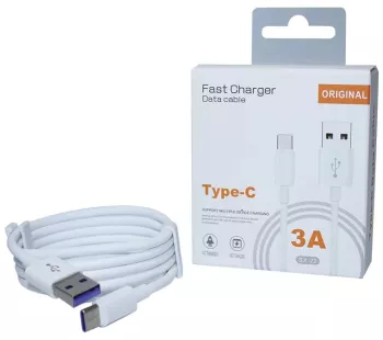 Cablu Date si Incarcare Flippy SX-22 USB la Type-C 3A Fast Charge 1 m cip protectie invelis rezistent la indoire TPE Alb 