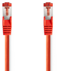 Cablu de retea CAT6 - Mufa RJ45 - Mufa RJ45 - S/FTP - 5.00 m - Rotund - LSZH - Rosu - Plic 