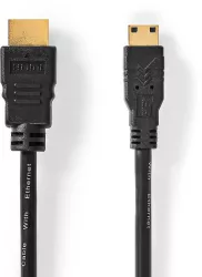 Cablu mini HDMI - HDMI 3m High Speed 4K 30Hz 10.2Gbps cu Ethernet Nedis 