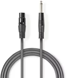 Cablu mono XLR 3 pini mama - Jack 6.5 mm tata 5m gri Nedis 