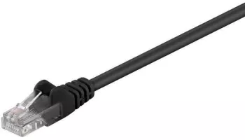 Cablu pach retea CAT5e UTP 2x RJ45 15m negru CCA neecranat Goobay 