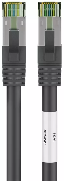 Cablu patchcord Cat8.1 SFTP 1m PiMF 2000MHz RJ45 cupru negru Goobay 