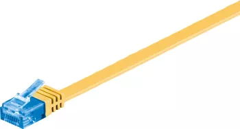 Cablu plat Cat6A UTP 0.5m 500MHz RJ45 cupru galben Goobay 