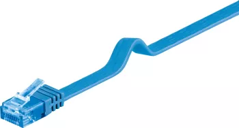 Cablu plat Cat6A UTP 2m 500MHz RJ45 cupru albastru Goobay 