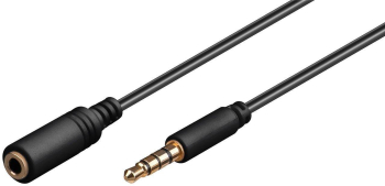 Cablu prelungitor 3m Jack 3.5 mm 4 pini mufa tata - Jack 3.5 mm 4 pini mama Goobay 