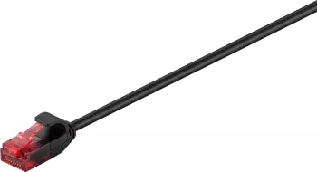 Cablu slim 3.6mm patchcord Cat6 UTP 10m negru 250MHz RJ45 cupru Goobay 