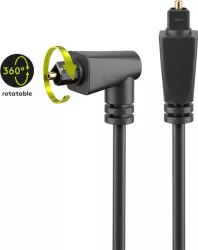 Cablu Toslink - Toslink mufa la 90 grade 2m ext 4mm Goobay 