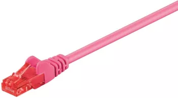 Cablu UTP Cat6 mufat 1m patch cord magenta Goobay 