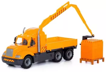 Camion-macara + palet cuburi - Mike 53x19x26 cm Wader 