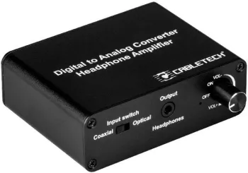 Convertor DIGITAL Toslink/RCA la ANALOG 2x RCA +cu iesire casti 3.5 mm Jack Cabletech 
