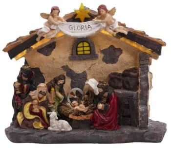 Decoratiune Craciun Betleem polirasina LED 3xAA 36x15x29 cm 