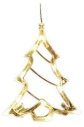 Decoratiune de Craciun Luminoasa in forma de Brad 21x13 cm cu Ventuza Alb Cald Flippy 