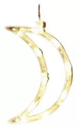Decoratiune de Craciun Luminoasa in forma de Luna 18.5x12 cm cu Ventuza Alb Cald Flippy 