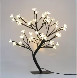 Decoratiune Luminoasa Crenguta cu Baterii 72 LED -uri Flori Alb Cald 