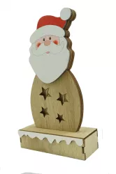 Decoratiune luminoasa Flippy Mos Craciun maro lungime 10 cm latime 5 cm inaltime 19 cm lemn interior/exterior 