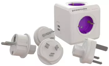 Fisa sub forma de cub 4 prize +2x USB +4 mufe adaptoare ReWirable Allocacoc 