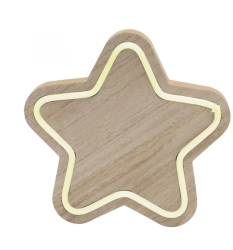 Home Centru de masa din lemn - Star - LED Neon-Light Strip - alb cald 
