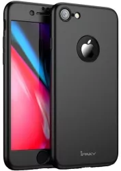 Husa Apple iPhone 7 IPAKY Full Cover 360 Negru + Folie Cadou 