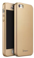 Husa Apple iPhone 8 Plus IPAKY Full Cover 360 Auriu + Folie Cadou 