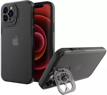 Husa de protectie pentru Apple iPhone 14 Pro Flippy Bracket series cu suport si protectie pentru camera Negru 