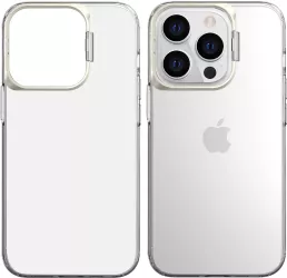 Husa de protectie pentru iPhone 14 Plus cu suport metalic pentru camera Bracket Series Flippy Protectie Antisoc PC mat silicon moale pe 